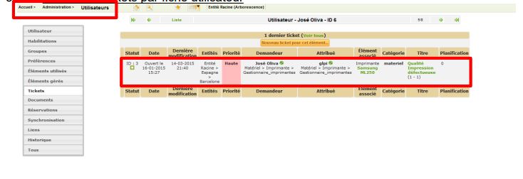 Capture d'écran de GLPI